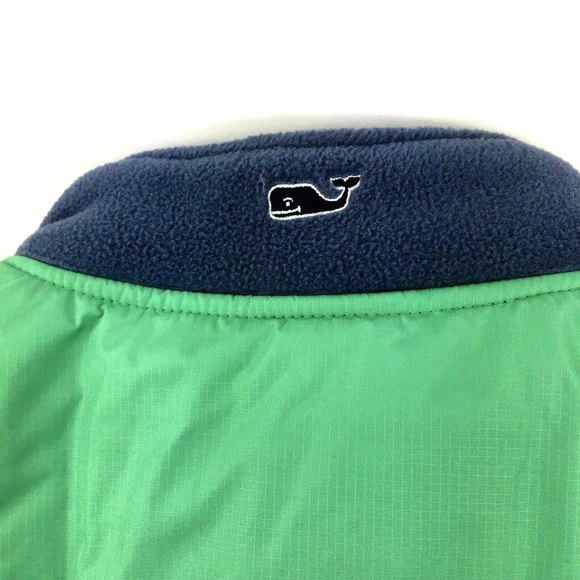Vineyard Vines Marthas Vineyard Mens Blue Green Full Zip Fleece Vest Size Large - Picture 5 of 8